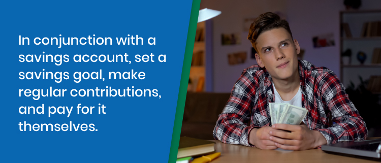 Teen with money